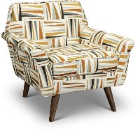 Mid Century Modern Geometric Pattern Accent Chair - Kate