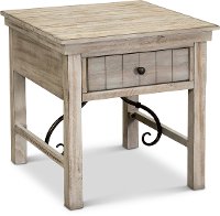 6446-779 Distressed White End Table - San Miniato