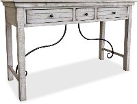 6413-775 Distressed White Sofa Table - San Miniato