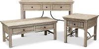 6413-775 Distressed White Sofa Table - San Miniato-3