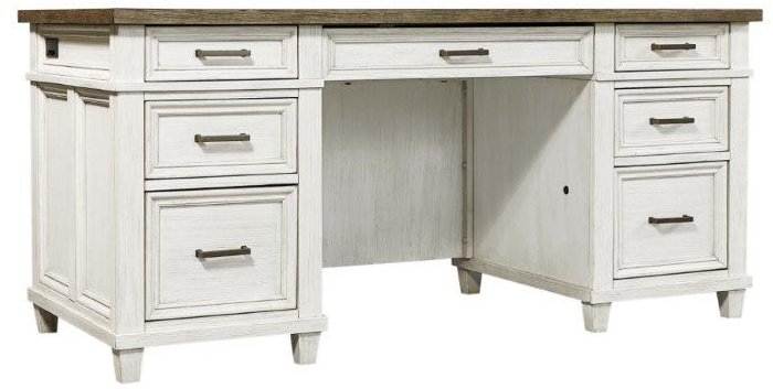 Caraway Antique White Executive Desk-1