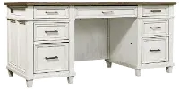 Caraway Antique White Executive Desk