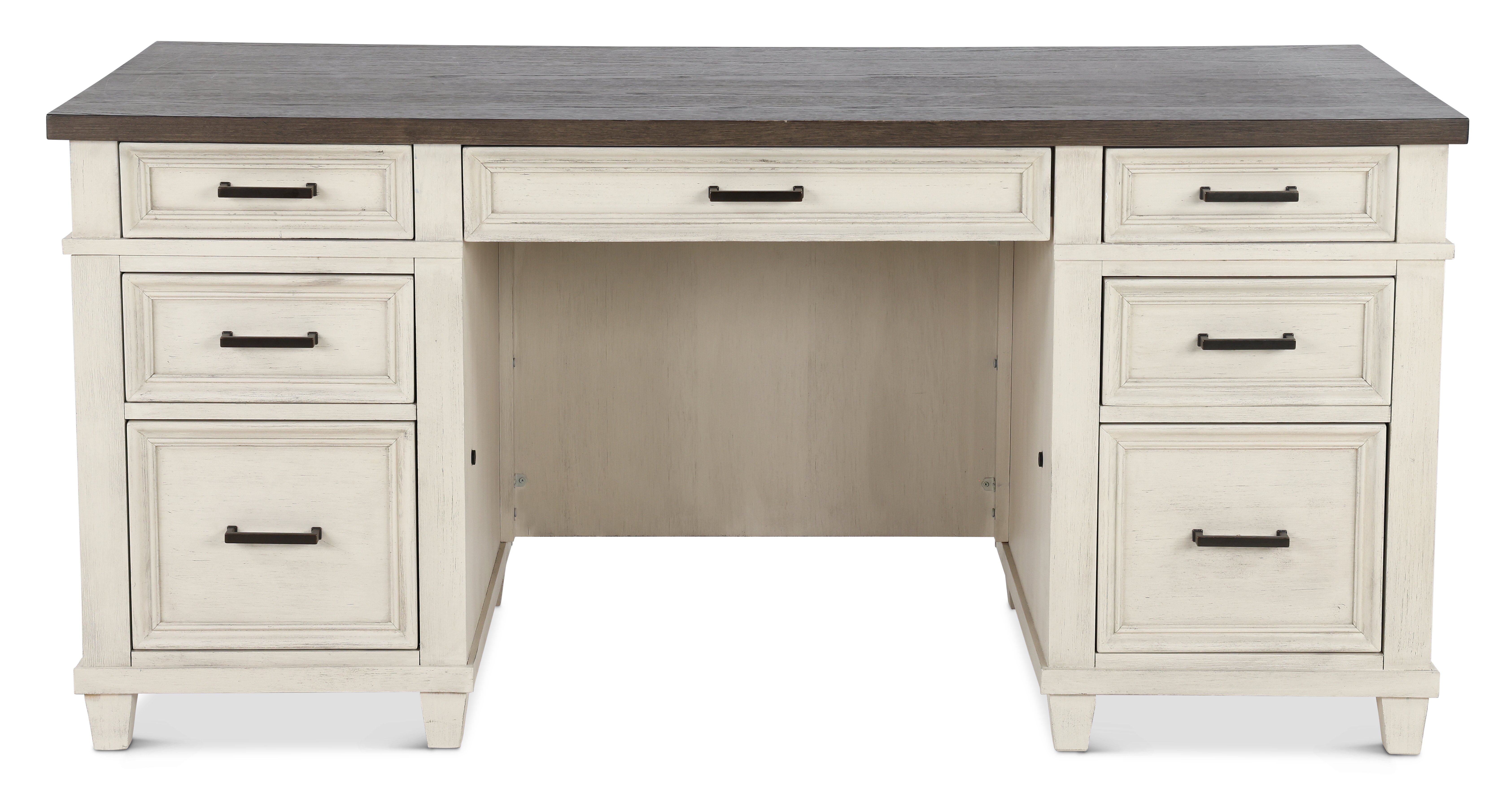 Caraway Antique White Executive Desk-2