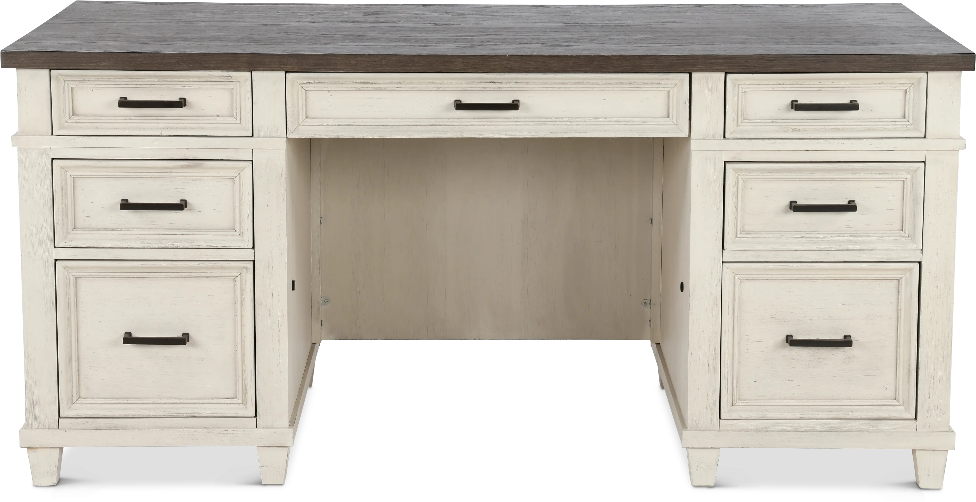Caraway Antique White Executive Desk-2