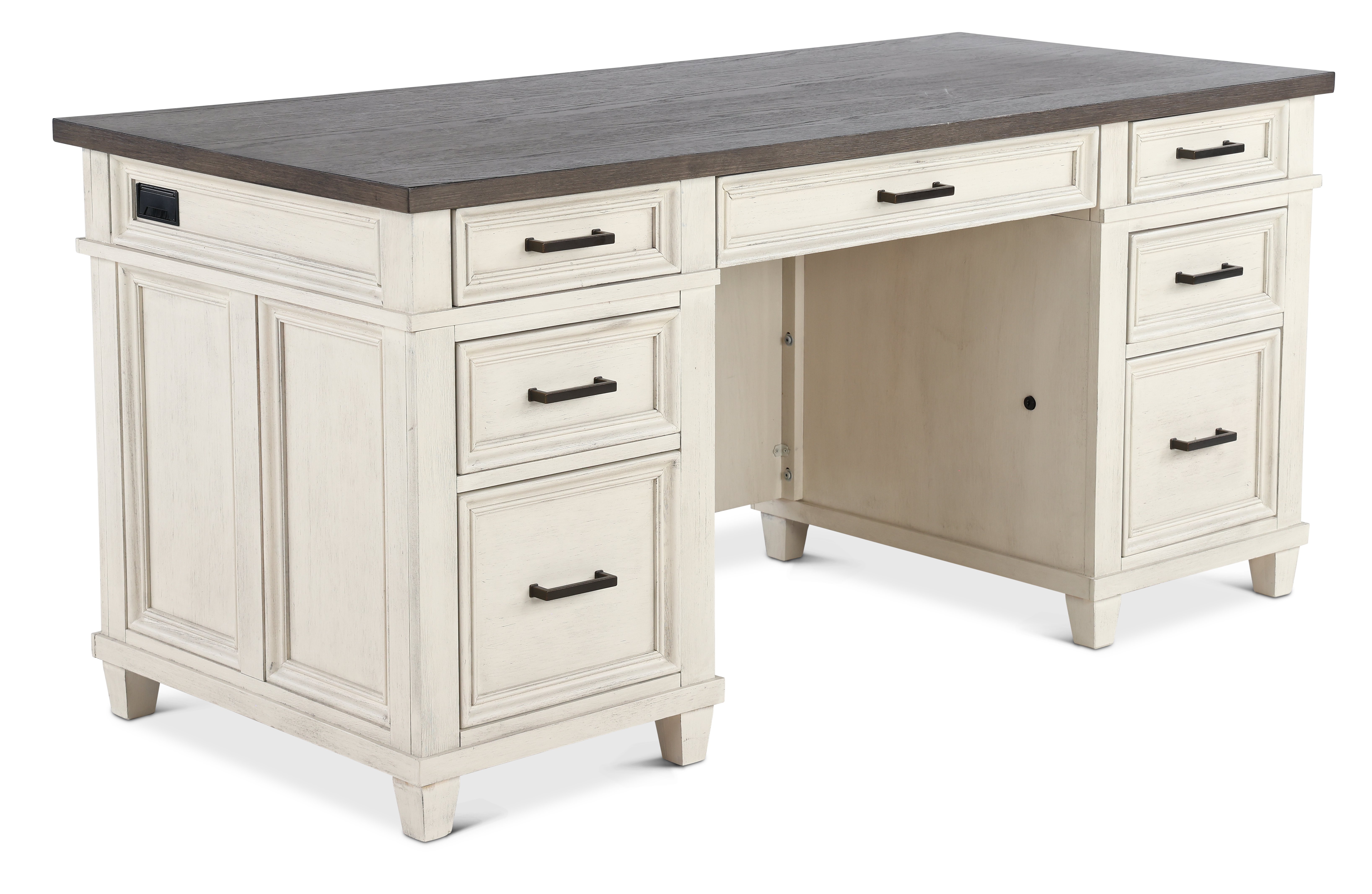 Caraway Antique White Executive Desk-3