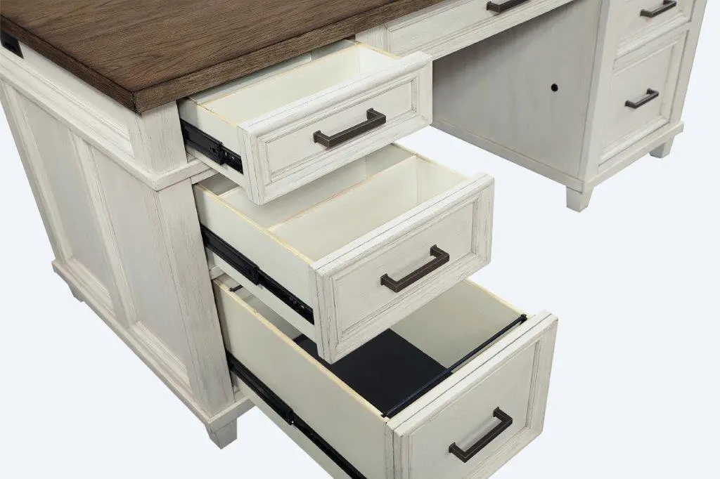 Caraway Antique White Executive Desk-4