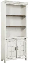 Caraway Antique White Bookcase with Doors