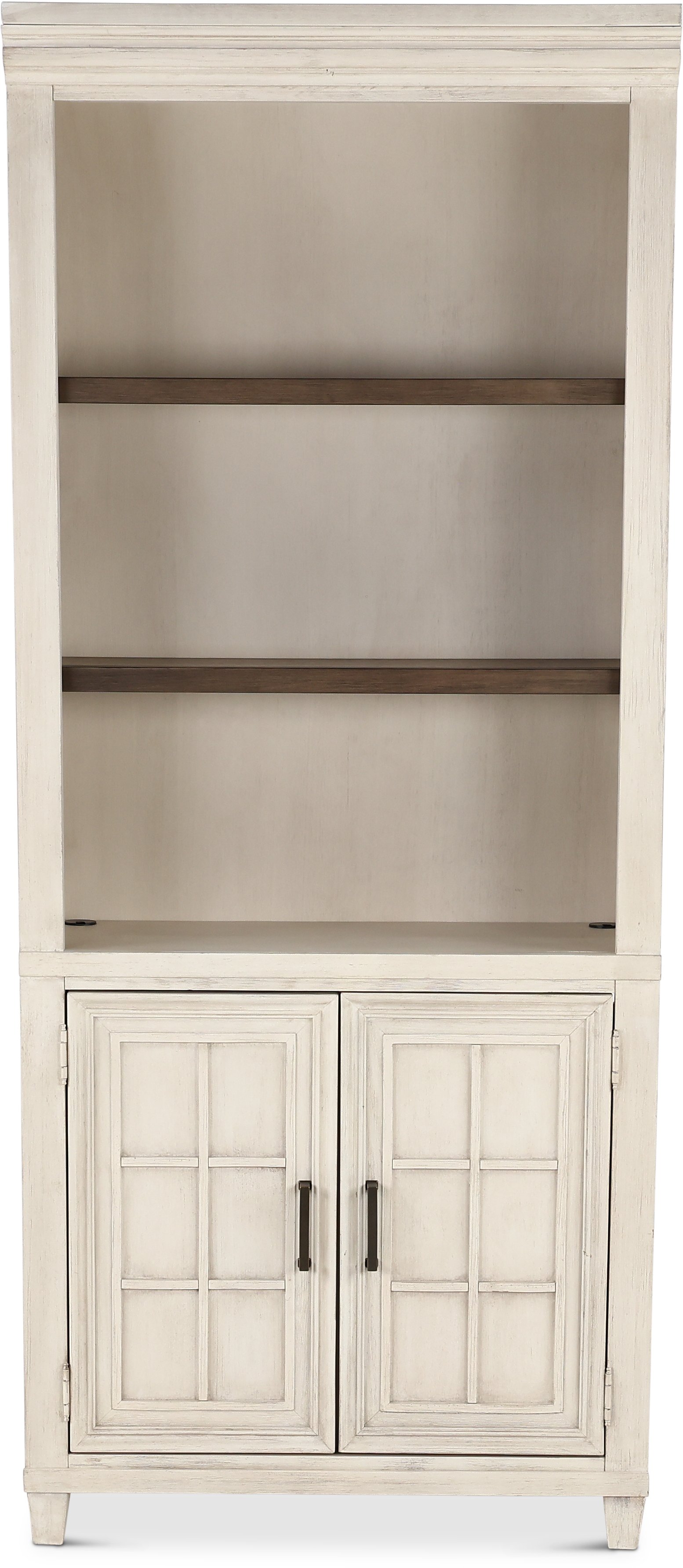 Caraway Antique White Bookcase with Doors-2