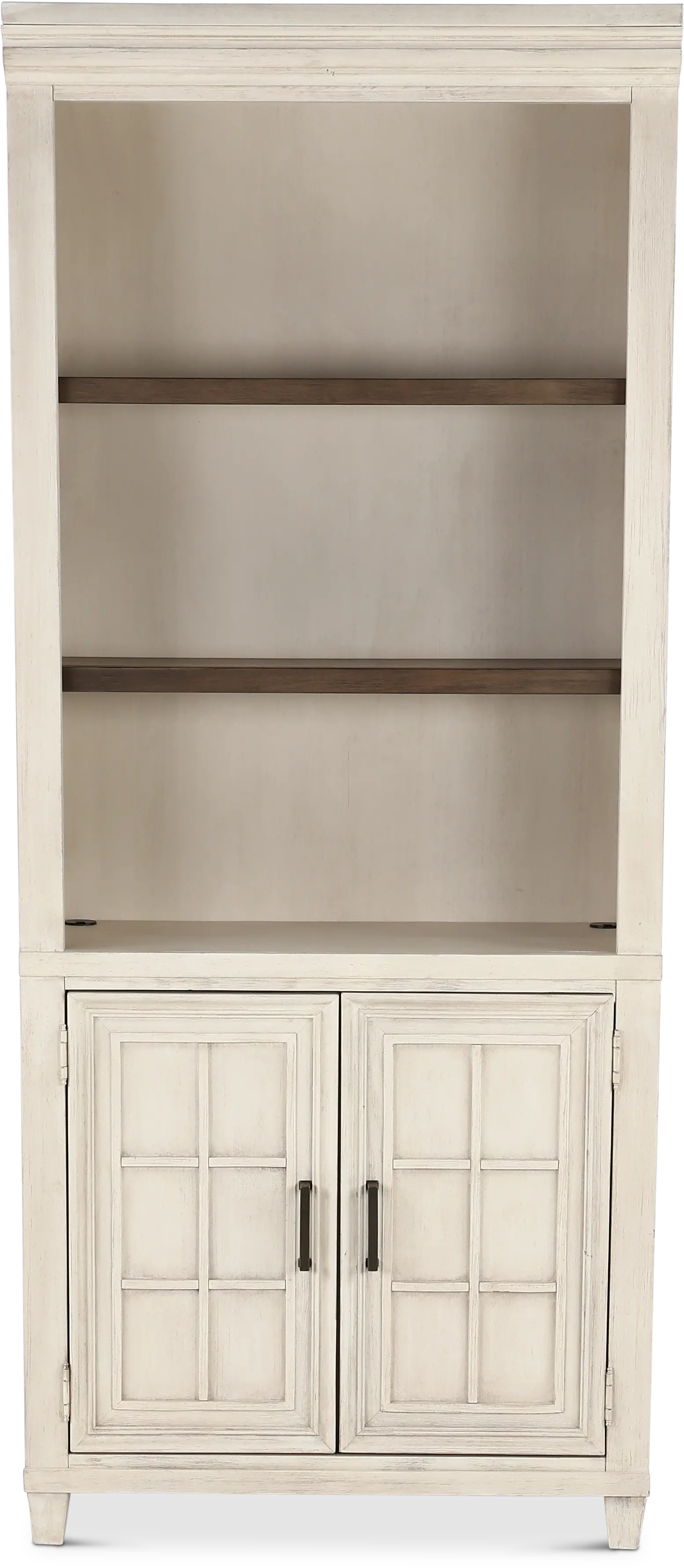 Caraway Antique White Bookcase with Doors-2