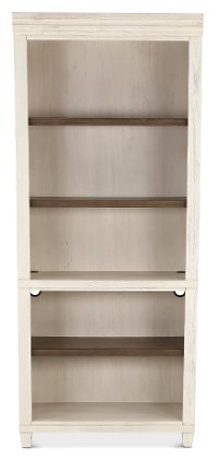 Antique White Country Bookcase with Contrasting Shelves - Caraway