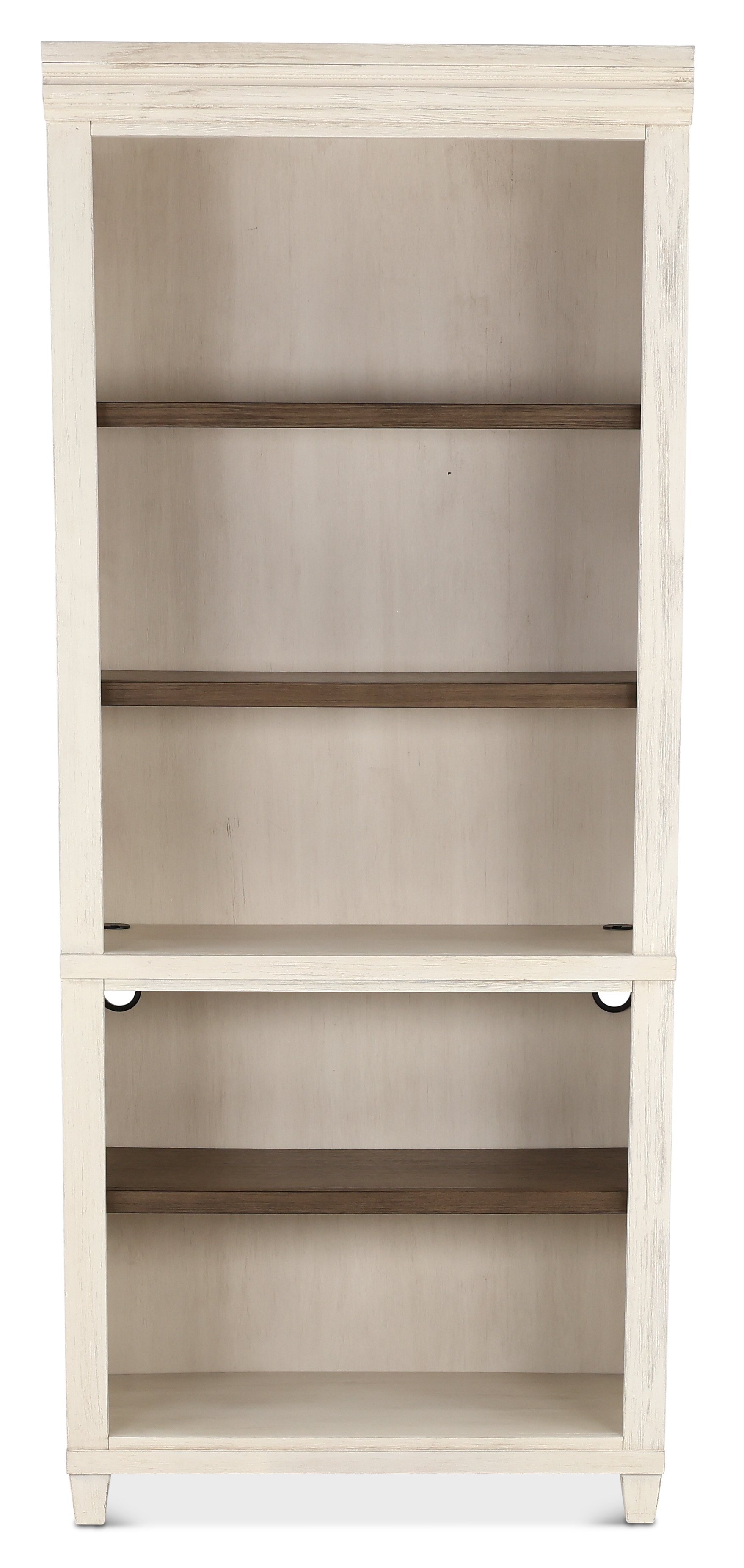 Caraway Antique White Country Bookcase with Contrasting Shelves-1