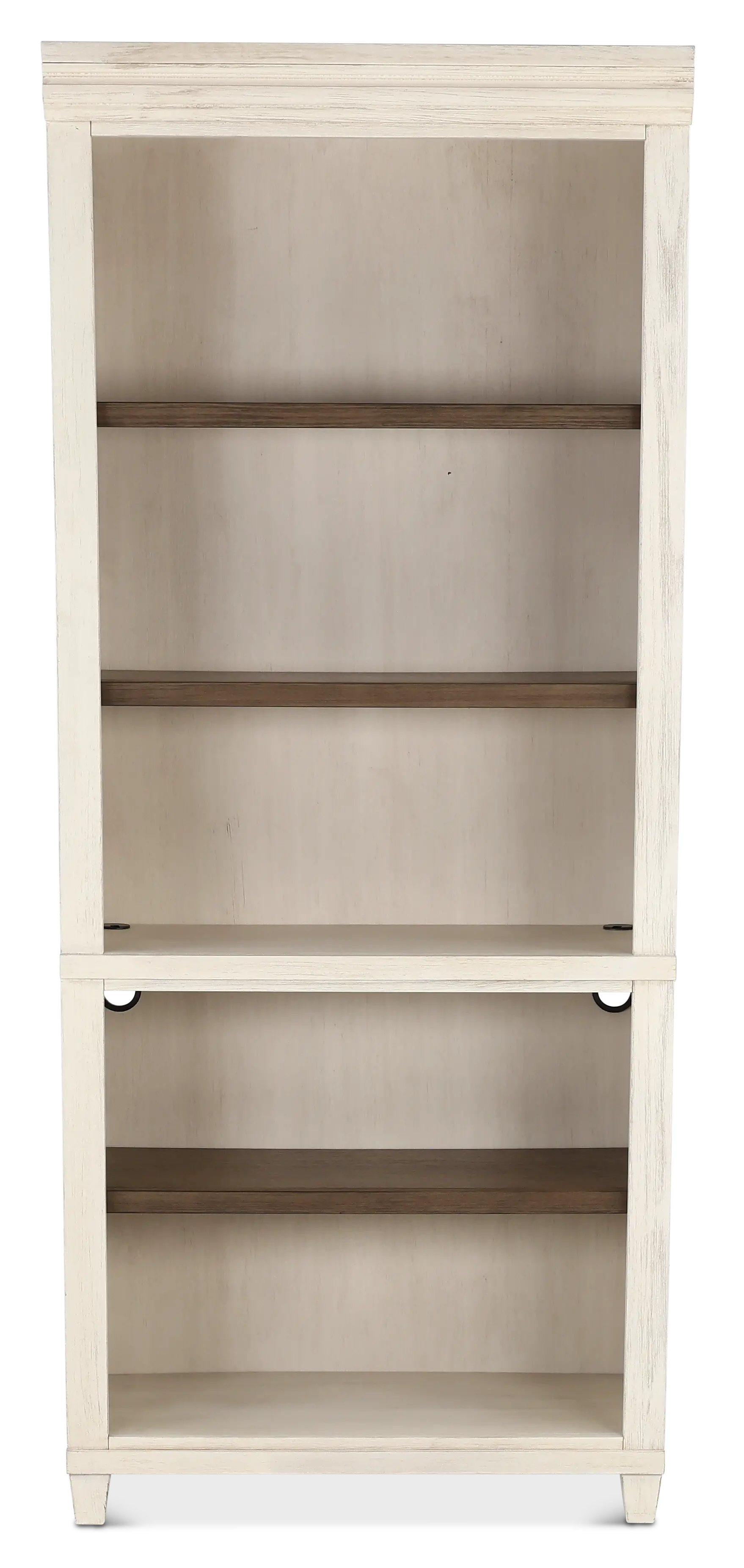 Caraway Antique White Country Bookcase with Contrasting Shelves-1