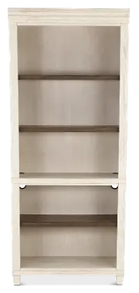 Caraway Antique White Country Bookcase with Contrasting Shelves
