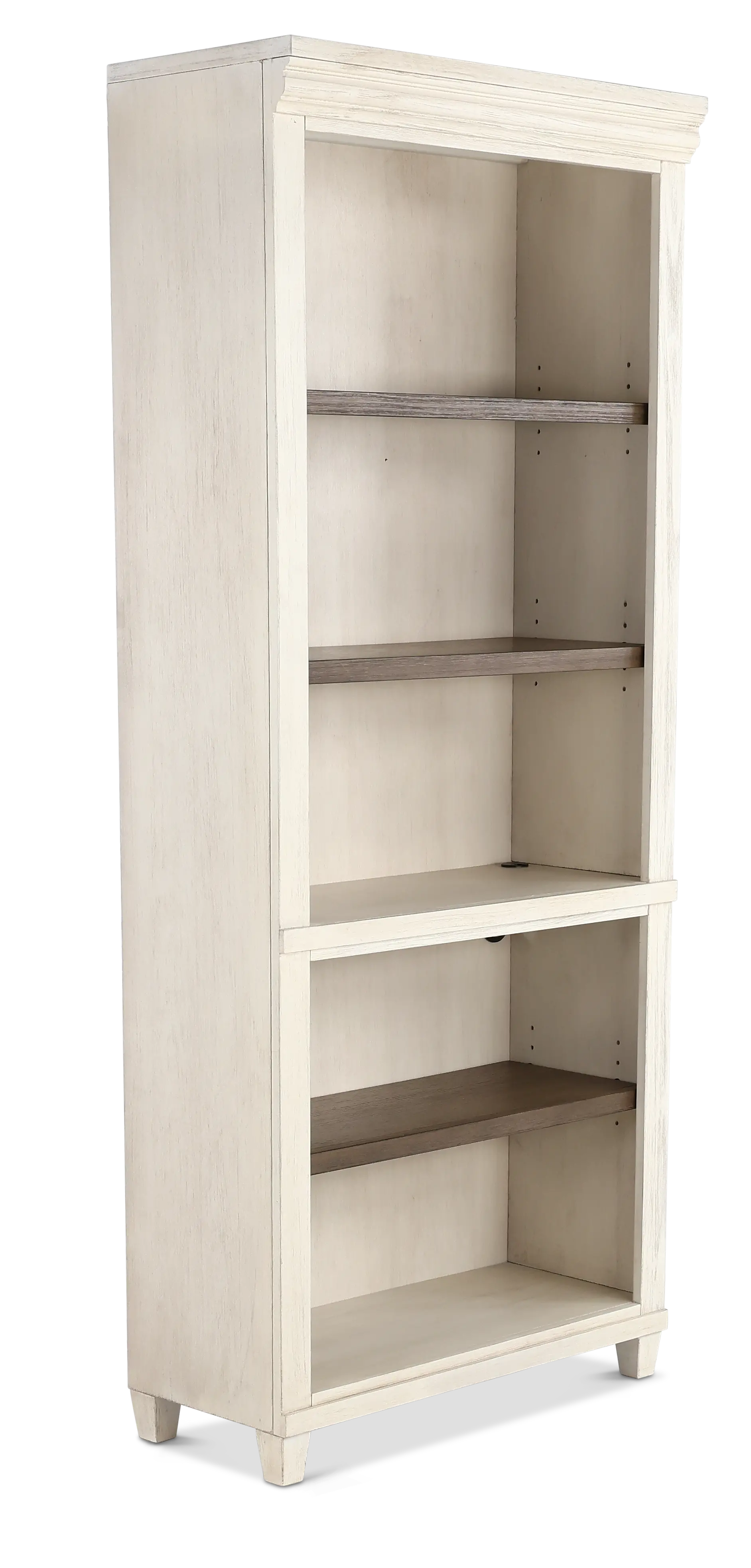 Caraway Antique White Country Bookcase with Contrasting Shelves-2