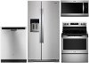 KIT Whirlpool 4 Piece Electric Kitchen Appliance Package with 28 cu. ft. Refrigerator - Stainless Steel