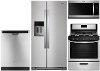 KIT Whirlpool 4 Piece Gas Kitchen Appliance Package with 28 cu. ft. Refrigerator - Stainless Steel