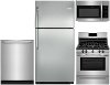 KIT Frigidaire 4 Piece Gas Kitchen Appliance Package with Top Freezer - Stainless Steel