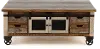 Antique Pine Rustic Pine Coffee Table with Iron Accents