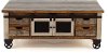 Rustic Pine Coffee Table with Iron Accents - Antique Pine