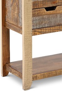 Antique Pine Sofa Table with Iron Accents-2