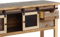 Antique Pine Sofa Table with Iron Accents-3