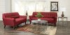 Mid-Century Modern Red 5 Piece Living Room Set - Celeste