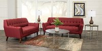 Mid-Century Modern Red 5 Piece Living Room Set - Celeste