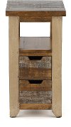 Rustic Pine Chairside Table - Antique Pine