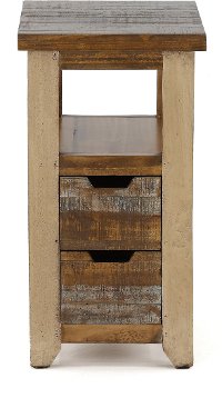 Rustic Pine Chairside Table - Antique Pine