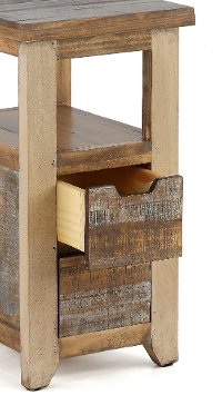 Rustic Pine Chairside Table - Antique Pine-3