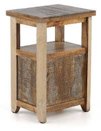 Rustic Pine Chairside Table - Antique Pine-4