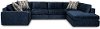 Blue 6 Piece Sectional Sofa with RAF Chaise - Link