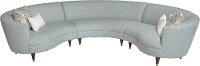 Modern Mist Green 3 Piece Curved Sectional Sofa - Cleo