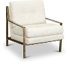 Modern White and Brass Accent Chair - Cleo
