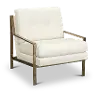 A003357XXX Modern White and Brass Accent Chair - Cleo