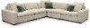 Light Gray 5 Piece Sectional Sofa - Naima