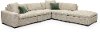 Light Gray 5 Piece Sectional Sofa with LAF Chair - Naima