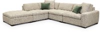 Light Gray 5 Piece Sectional Sofa with RAF Chair - Naima