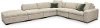 Light Gray 6 Piece Sectional Sofa with LAF Ottoman - Naima