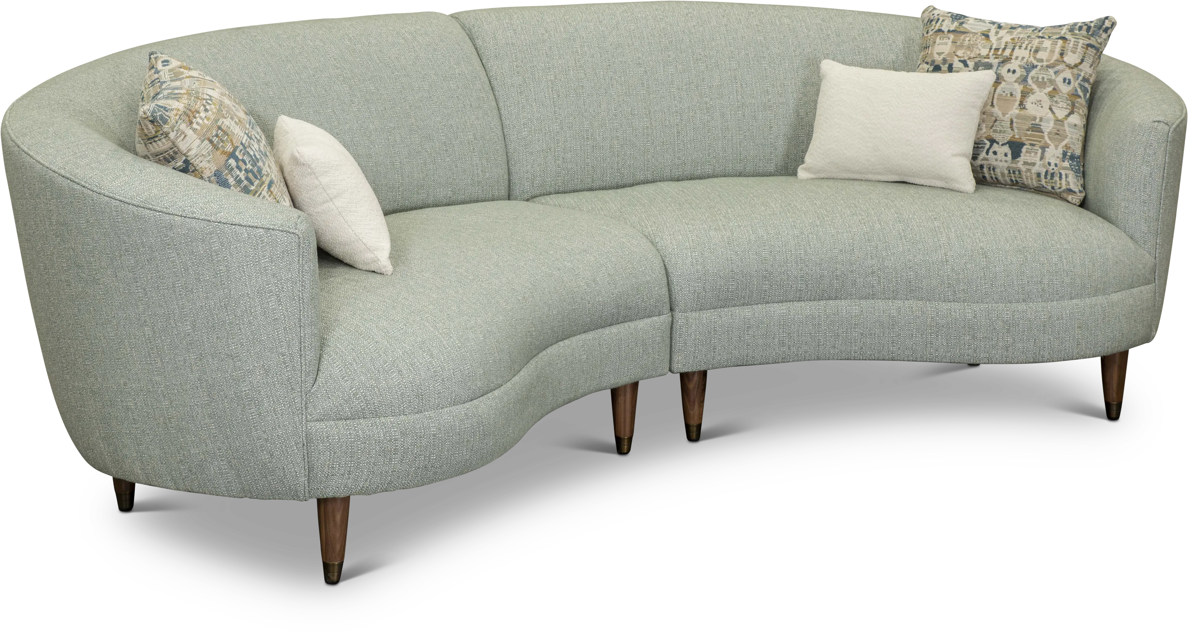 KIT Cleo Mist Green 2-Piece Curved Sectional-1