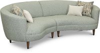 KIT Modern Mist Green 2 Piece Curved Sectional Sofa - Cleo-1