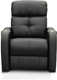 Modern Black Power Theater Recliner with Bass Shaker - HTS