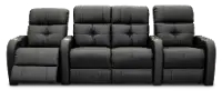 HTS Black 3 Piece Power Reclining Home Theater Seating with One Bass Shaker