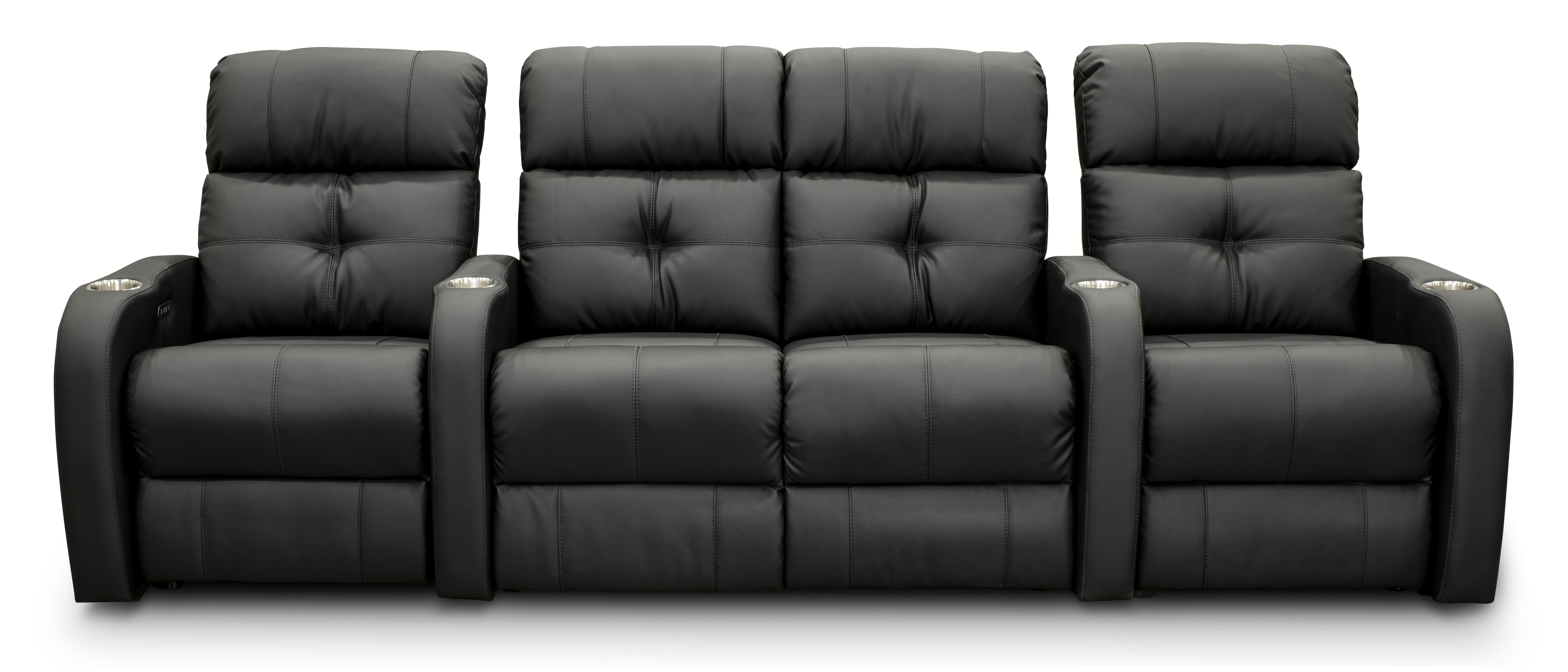 HTS Black Standard Power Reclining 3 Piece Home Theater Seating-1