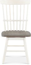 Farmhouse Whitewash and Gray Swivel Dining Room Chair - Newark