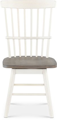 Farmhouse Whitewash and Gray Swivel Dining Room Chair - Newark