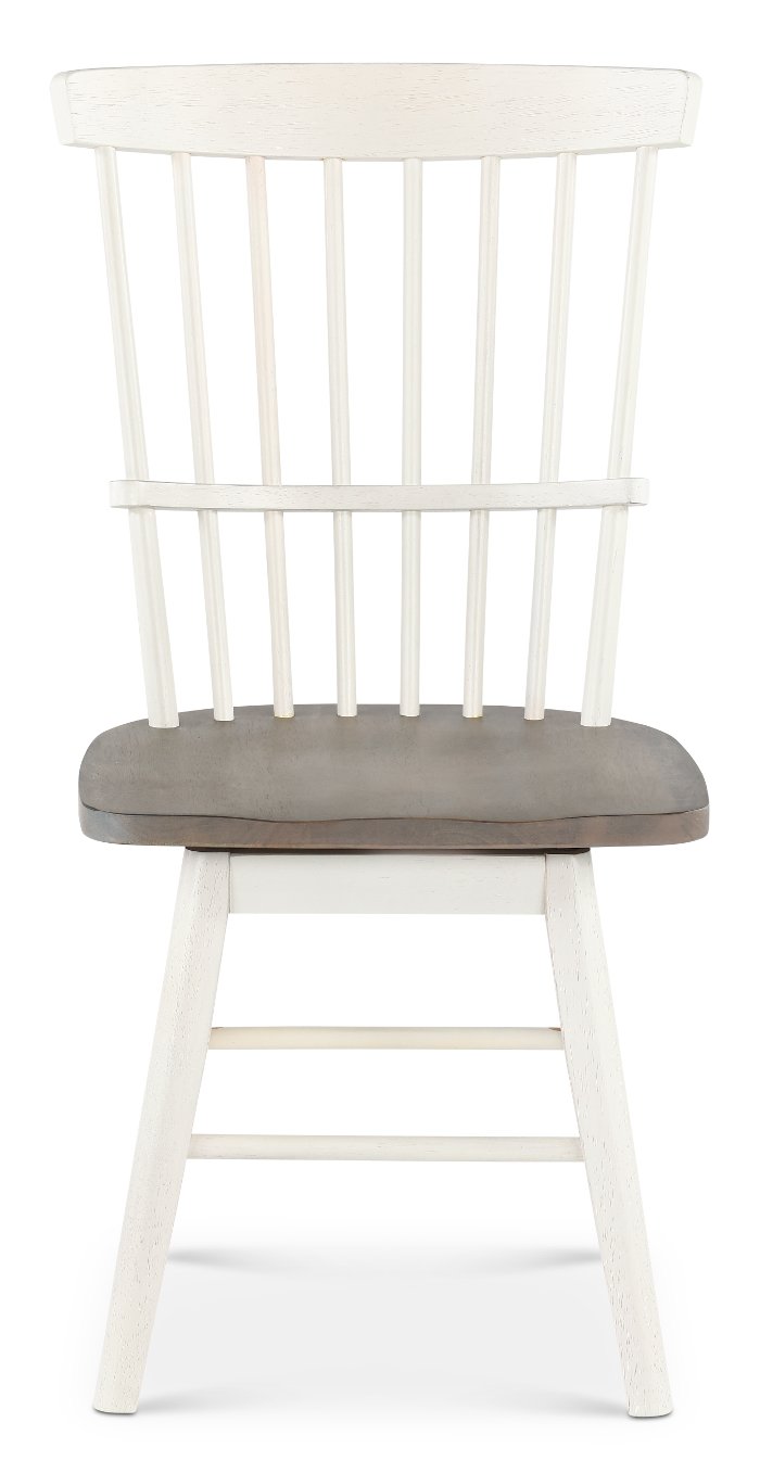 Farmhouse Whitewash and Gray Swivel Dining Room Chair - Newark