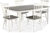 Newark White and Gray 5 Piece Dining Room Set with Swivel Chairs