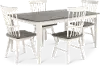 Newark White and Gray 5 Piece Dining Room Set with Swivel Chairs