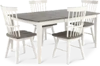 Newark White and Gray 5 Piece Dining Room Set with Swivel Chairs